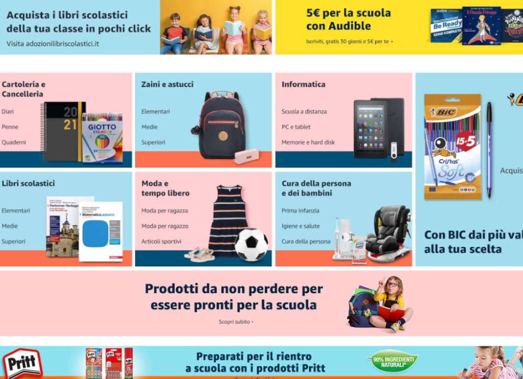 Amazon scuola prodotti